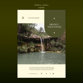 自然探索户外旅游海报模板